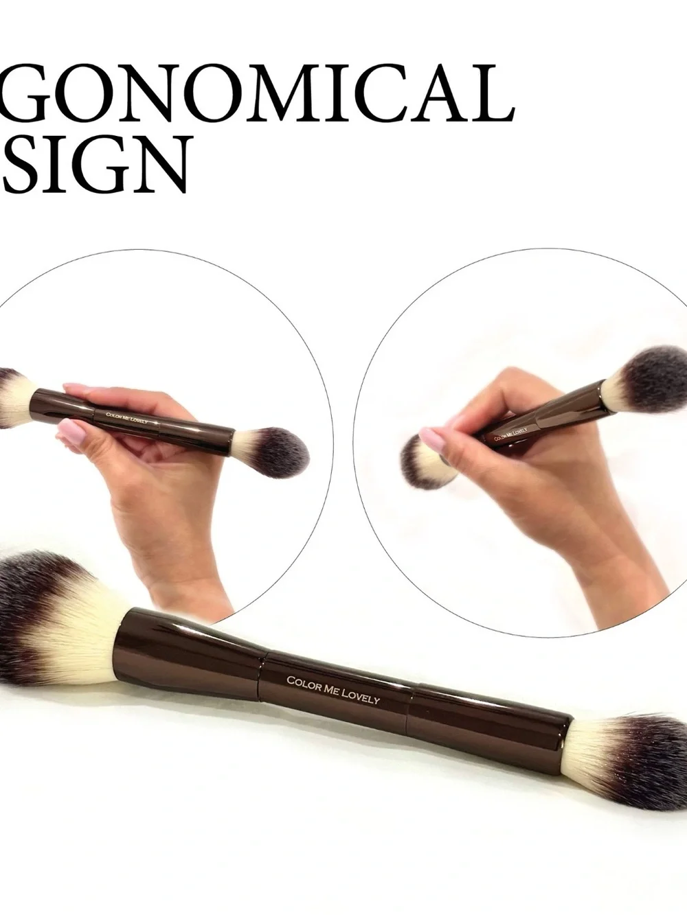 Brand New in Sealed Box-Makeup Blending Brush, Double-Sided, Synthetic Bristles